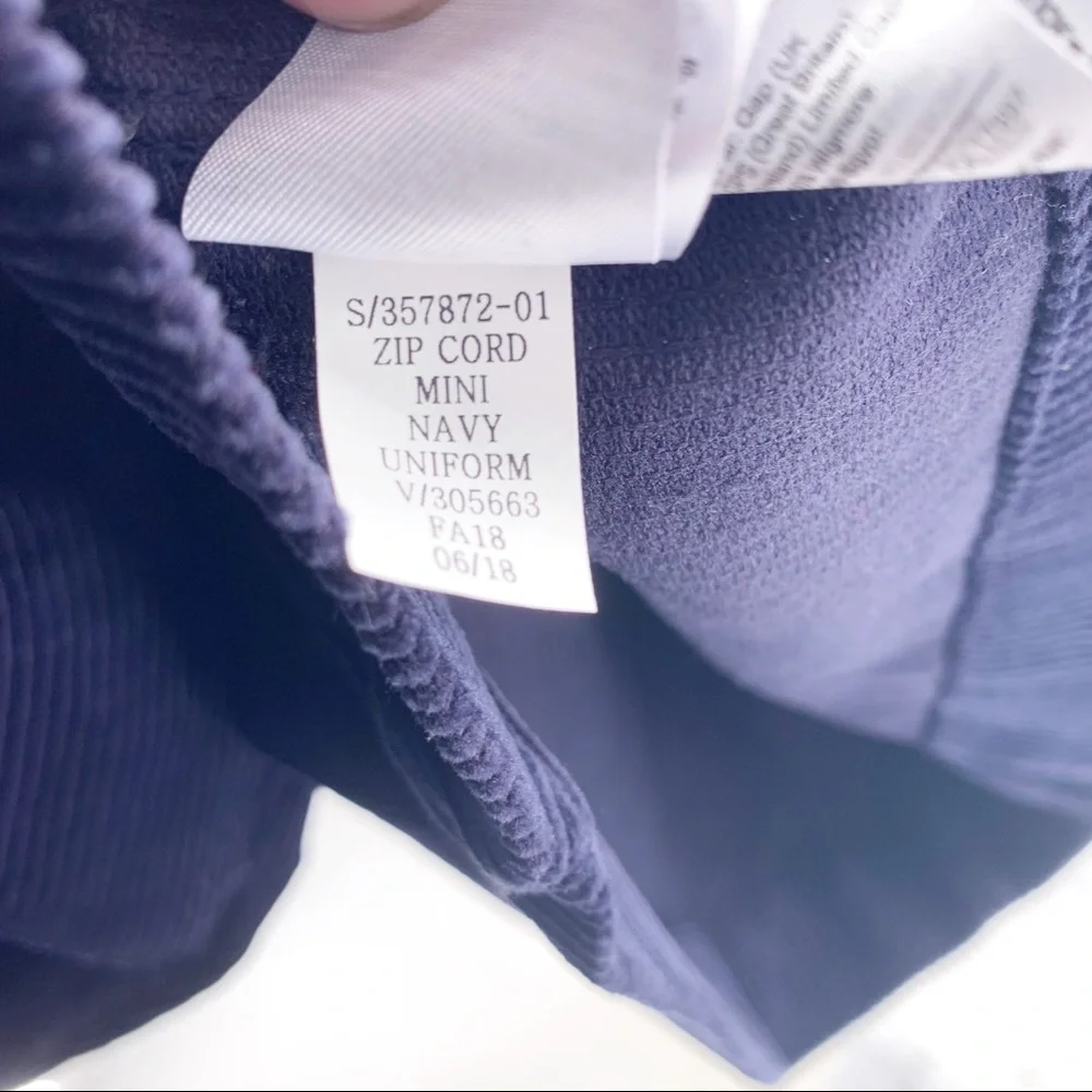 Gap Zip Cord Mini Navy Uniform Mini Skirt Size 6